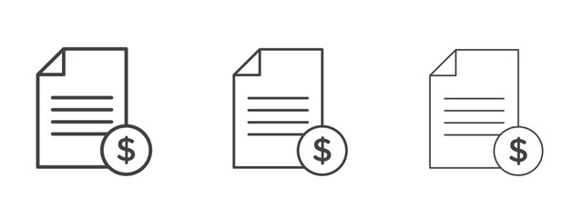 Payroll icon in linear, outline icon isolated on white background