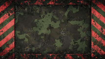 Textured Background for Survival Themed Loading Screen with Red and Green Stripes and Grunge Elements