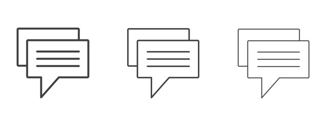 Message icon in linear, outline icon isolated on white background
