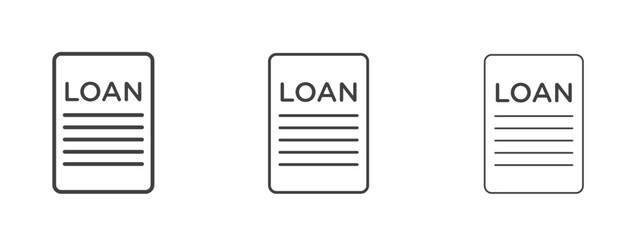 loan icon in linear, outline icon isolated on white background