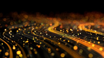 Elegant Soft Light Dots and Thin Lines Create a Circuit-like Pattern in a Dynamic Abstract Background