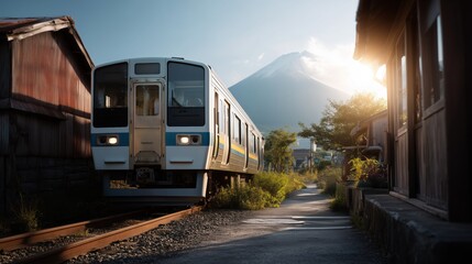 Obraz premium Sunny summer day at countryside train station