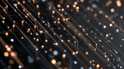 Elegant Soft Light Circuit Lines and Dots in a Thin Design Representing Technology and Innovation