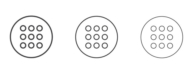 Keypad icon in linear, outline icon isolated on white background