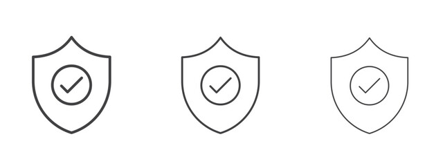 Insured icon in linear, outline icon isolated on white background