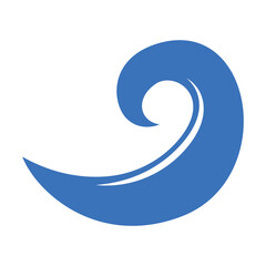 Blue Wave Icon – Simple Nautical Design Element