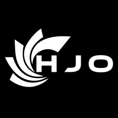 HJO letter logo design on a Black background or Monogram logo design for an entrepreneur and business.	
