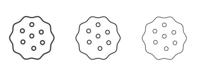 Cookie icon in linear, outline icon isolated on white background
