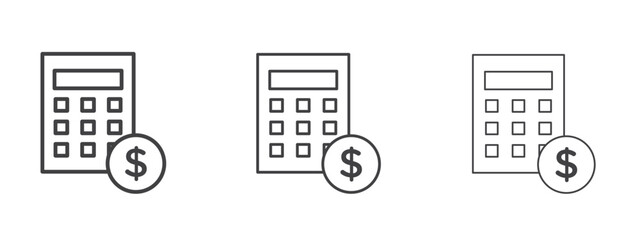 Budget icon in linear, outline icon isolated on white background