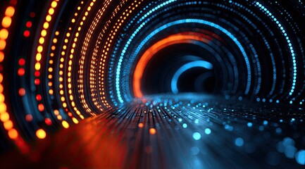 Obraz premium Abstract tunnel of swirling lights
