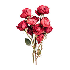 Naklejka premium A bouquet of dried crimson roses