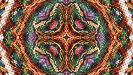 Vibrant Kaleidoscope Pattern with Intricate Multicolor Swirls and Symmetrical Designs, Creating a Hypnotic and Psychedelic Artwork, Ideal for Abstract Art, Decor, and Creative Background Themes