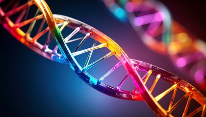 Colorful DNA helix, vibrant colors