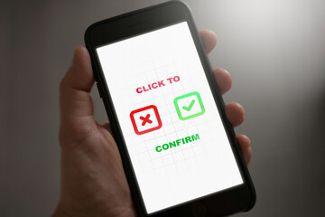 Confirm Action on Smartphone Tap to Approve or Reject