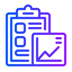 icon business report with style gradient