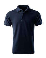 Dark navy polo shirt, front view