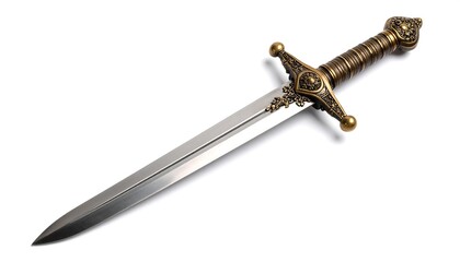 Ornate Dagger on White Background