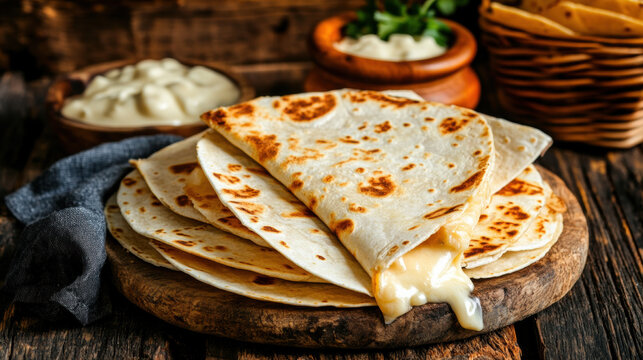 Delicious crispy cheese quesadillas with a gooey melted cheese pull, perfect for food lovers and snack enthusiasts.