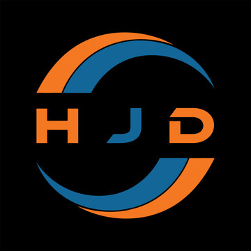 HJD letter design. HJD letter technology logo design on a Black background. HJD Monogram logo design for an entrepreneur and business
