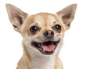 Obraz premium Joyful Isolated Chihuahua: Cheerful 4-Year-Old Barking Dog Full of Life