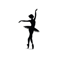 Elegant silhouette of a ballerina performing a graceful dance © Hasan