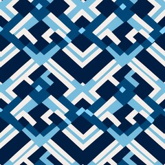 Geometric Blue Pattern Abstract Seamless Background