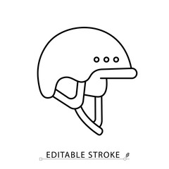 A punching bag icon in minimalist style with editable stroke. Boxing equipment, combat training, fitness gear, martial arts object, workout element, impact tool, strength sport, outline graphic.
