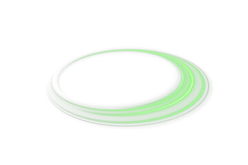 Neon eclipse light effect with glowing green orbit rings. Perfect for high-tech backgrounds, motion graphics, space themes, digital visuals, or minimalist sci-fi UI design concepts.