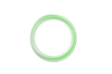 Sci-fi neon light loops in electric green color with eclipse glow. Suitable for space design, modern UI, holographic animation, energy visualization, and technology-focused compositions.