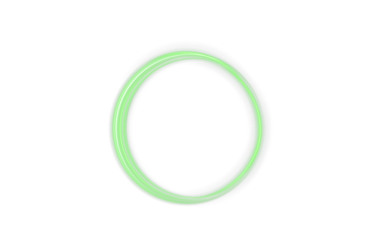 Neon glowing green rings with orbit effect and radial flare. Futuristic digital halo in dark space. Ideal for sci-fi design, UI interface, cosmic backgrounds, vibrant tech posters and energy concept