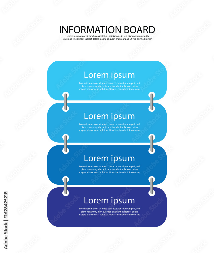 Poster 4 step columns infographic template vertical concept can be used for workflow layout, business prese