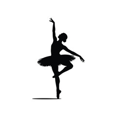 Elegant silhouette of a ballerina in a graceful pose © Hasan