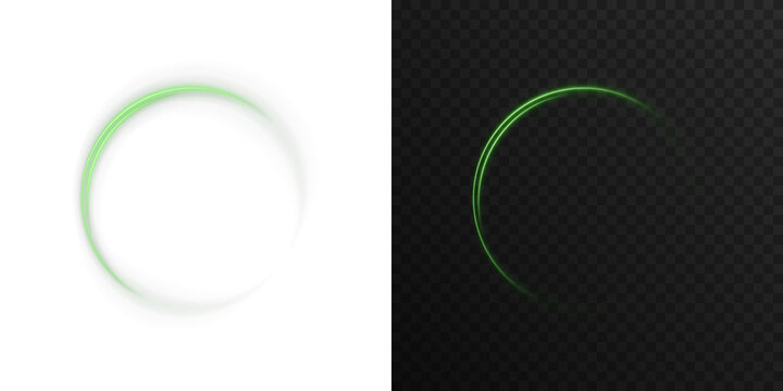 Neon eclipse light effect with glowing green orbit rings. Perfect for high-tech backgrounds, motion graphics, space themes, digital visuals, or minimalist sci-fi UI design concepts. - Powered by Adobe