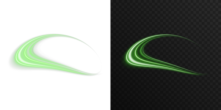 Neon glowing green rings with orbit effect and radial flare. Futuristic digital halo in dark space. Ideal for sci-fi design, UI interface, cosmic backgrounds, vibrant tech posters and energy concept