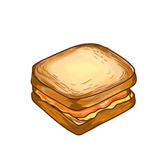 illustration of a sandwich with an egg without a background