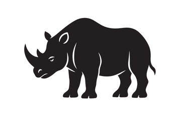 Obraz premium Powerful Rhinoceros Side View Silhouette