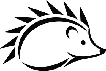 Minimalist Hedgehog Illustration on a Plain White Background