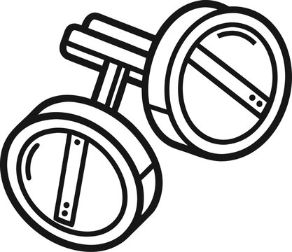 black and white cufflinks design clip art preview