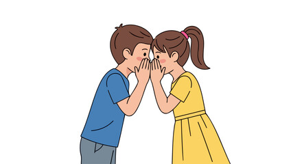 sharing secrets children whispering a confident playful secret