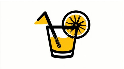 Simple illustration of an orange juice drink