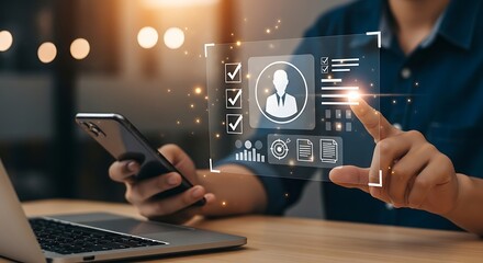 Managing user profile and data information with mobile technology for business communication