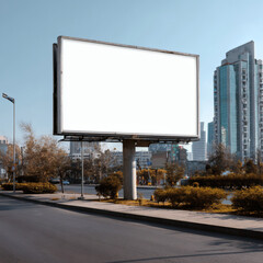 Fototapeta premium A large billboard is on a city street