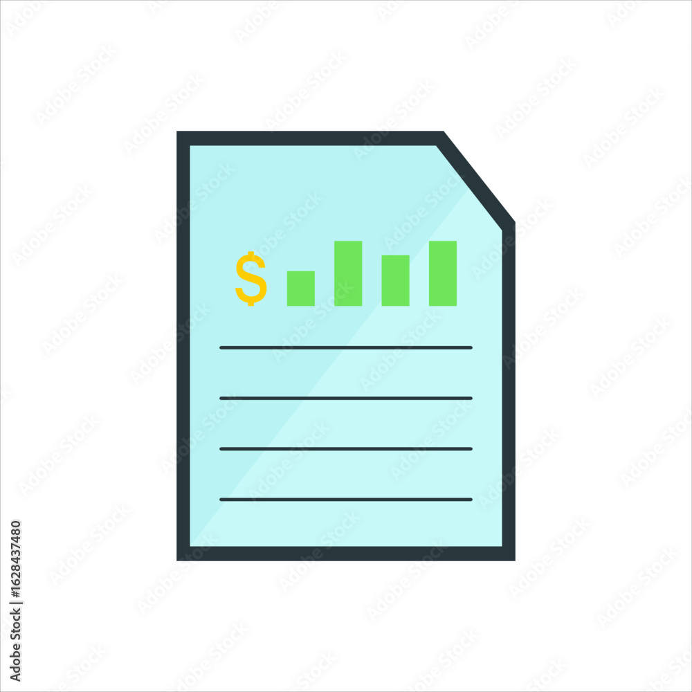 Poster financial report icon. icon related to design elements. suitable for web site, app, user interfaces,