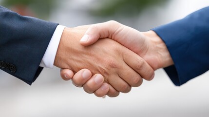A close-up of two hands shaking, symbolizing agreement, partnership, or collaboration in a professional setting.