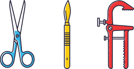 Surgical Instruments, Scissors, Scalpel