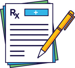 Prescription with Pen on White, Medical Form, Healthcare Concept