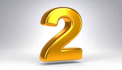 Naklejka premium Gold number two