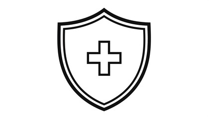 Obraz premium Shield with medical cross