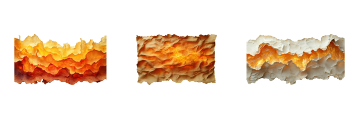 Abstract Geological Layers With Fiery Hues. Artistic Representation Of Earth'S Inner Heat Isolated On Transparent Background