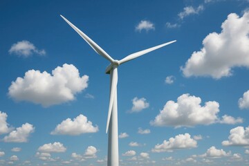 A Wind Turbine Reaching for the Sky Against a Backdrop of Clouds